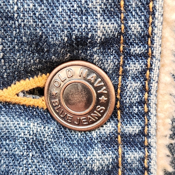 Vintage OLD NAVY Women’s Denim Coat Small Sherpa Lined Barn Chore Jacket - Picture 12 of 12